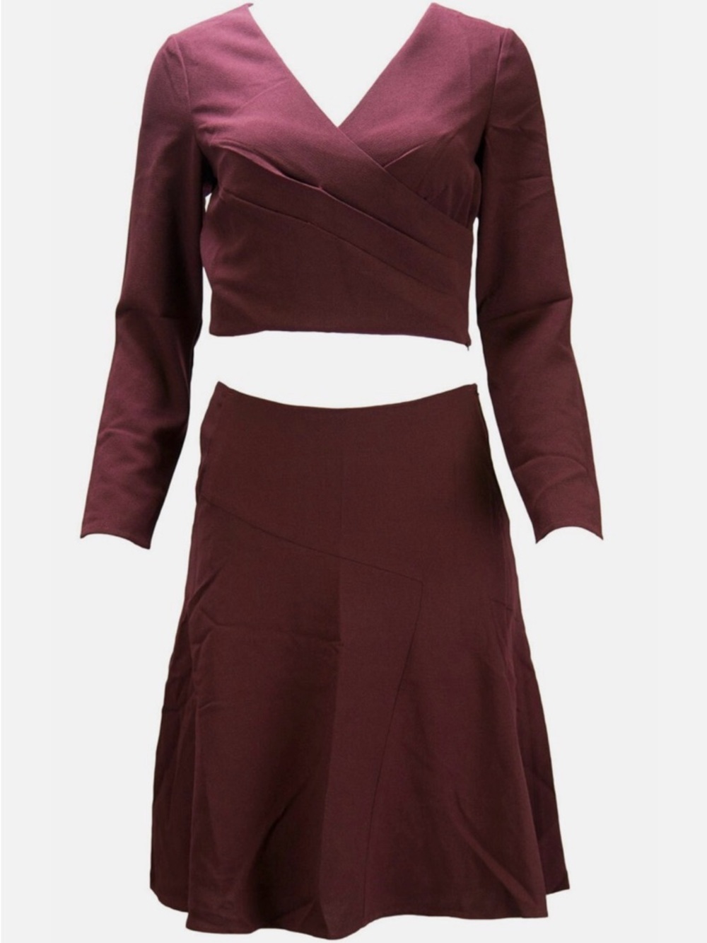 Ruby’s Red Midi Dress Set in Deep Burgundy